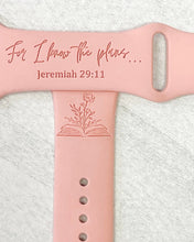 Load image into Gallery viewer, Jeremiah 29:11 Silicone Smart Watch Band Natural Engrave
