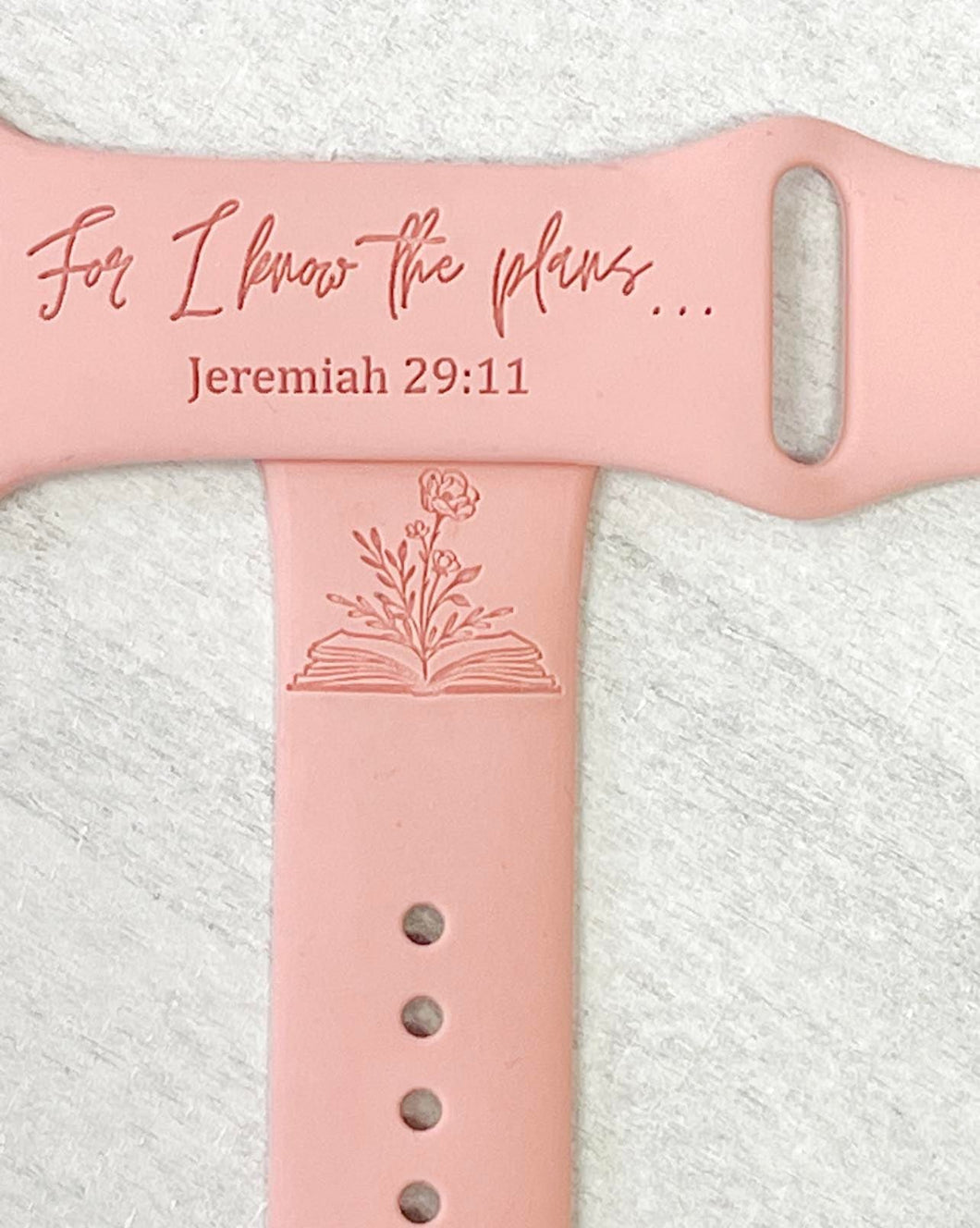 Jeremiah 29:11 Silicone Smart Watch Band Natural Engrave