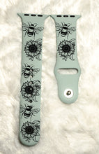 Load image into Gallery viewer, Bee &amp; Sunflower Silicone Smart Watch Band Natural Engrave
