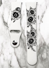 Load image into Gallery viewer, Sunflower Silicone Smart Watch Band Natural Engrave
